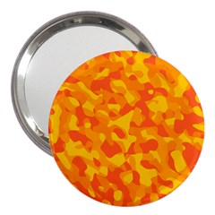 Orange And Yellow Camouflage Pattern 3  Handbag Mirrors by SpinnyChairDesigns