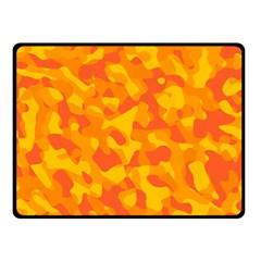 Orange And Yellow Camouflage Pattern Double Sided Fleece Blanket (small)  by SpinnyChairDesigns