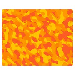 Orange And Yellow Camouflage Pattern Double Sided Flano Blanket (medium)  by SpinnyChairDesigns