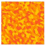 Orange and Yellow Camouflage Pattern Large Satin Scarf (Square) Front