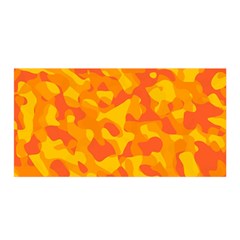 Orange And Yellow Camouflage Pattern Satin Wrap by SpinnyChairDesigns