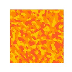 Orange And Yellow Camouflage Pattern Small Satin Scarf (square) by SpinnyChairDesigns