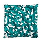 Teal and White Camouflage Pattern Standard Cushion Case (One Side) Front