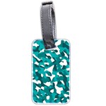 Teal and White Camouflage Pattern Luggage Tag (two sides) Front