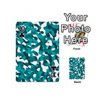 Teal and White Camouflage Pattern Playing Cards 54 Designs (Mini) Front - Club10