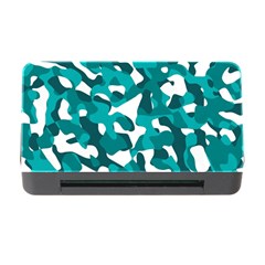 Teal And White Camouflage Pattern Memory Card Reader With Cf by SpinnyChairDesigns