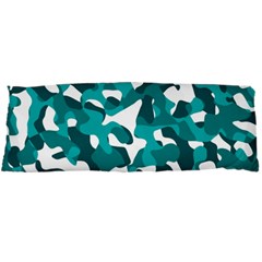 Teal And White Camouflage Pattern Body Pillow Case Dakimakura (two Sides) by SpinnyChairDesigns