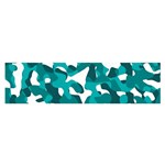 Teal and White Camouflage Pattern Satin Scarf (Oblong) Front