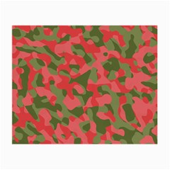 Pink And Green Camouflage Pattern Small Glasses Cloth by SpinnyChairDesigns