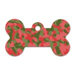 Pink and Green Camouflage Pattern Dog Tag Bone (Two Sides) Front