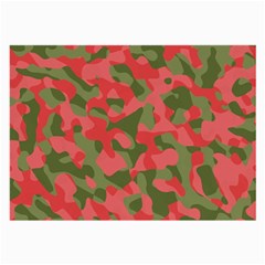 Pink And Green Camouflage Pattern Large Glasses Cloth by SpinnyChairDesigns