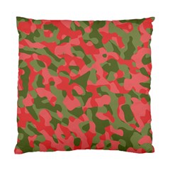 Pink And Green Camouflage Pattern Standard Cushion Case (one Side) by SpinnyChairDesigns