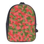 Pink and Green Camouflage Pattern School Bag (Large) Front