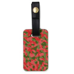 Pink And Green Camouflage Pattern Luggage Tag (one Side) by SpinnyChairDesigns