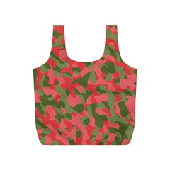 Pink And Green Camouflage Pattern Full Print Recycle Bag (s) by SpinnyChairDesigns