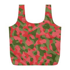 Pink And Green Camouflage Pattern Full Print Recycle Bag (l) by SpinnyChairDesigns