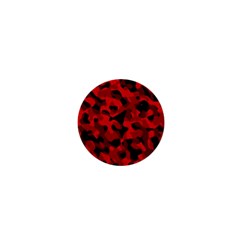 Red And Black Camouflage Pattern 1  Mini Magnets by SpinnyChairDesigns