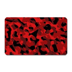 Red And Black Camouflage Pattern Magnet (rectangular) by SpinnyChairDesigns