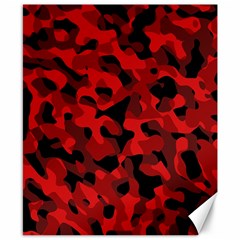 Red And Black Camouflage Pattern Canvas 8  X 10  by SpinnyChairDesigns