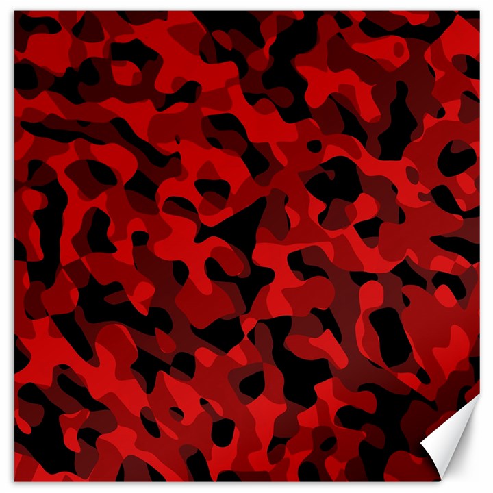 Red and Black Camouflage Pattern Canvas 12  x 12 