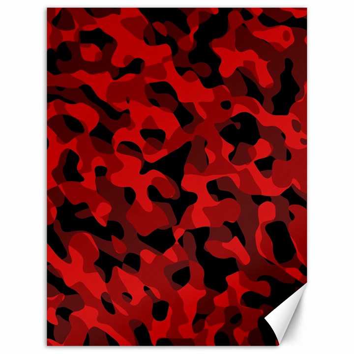 Red and Black Camouflage Pattern Canvas 12  x 16 