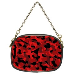 Red And Black Camouflage Pattern Chain Purse (two Sides) by SpinnyChairDesigns