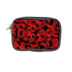 Red And Black Camouflage Pattern Coin Purse by SpinnyChairDesigns