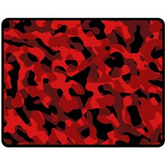 Red And Black Camouflage Pattern Fleece Blanket (medium)  by SpinnyChairDesigns