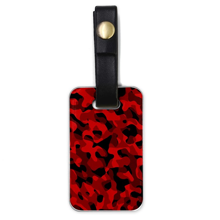 Red and Black Camouflage Pattern Luggage Tag (one side)