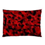 Red and Black Camouflage Pattern Pillow Case (Two Sides) Front