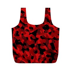 Red And Black Camouflage Pattern Full Print Recycle Bag (m) by SpinnyChairDesigns