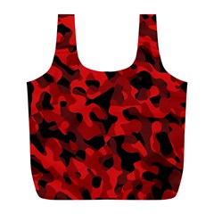 Red And Black Camouflage Pattern Full Print Recycle Bag (l) by SpinnyChairDesigns