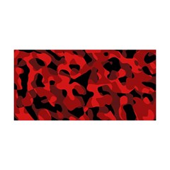 Red And Black Camouflage Pattern Yoga Headband by SpinnyChairDesigns