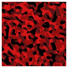 Red And Black Camouflage Pattern Long Sheer Chiffon Scarf 