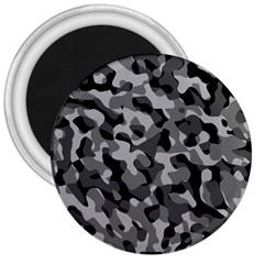 Grey And Black Camouflage Pattern 3  Magnets by SpinnyChairDesigns