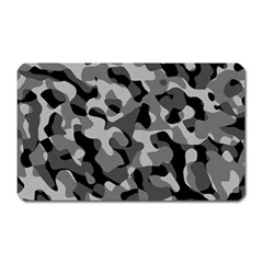 Grey And Black Camouflage Pattern Magnet (rectangular) by SpinnyChairDesigns