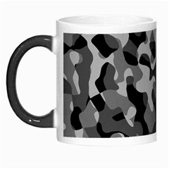 Grey And Black Camouflage Pattern Morph Mugs by SpinnyChairDesigns