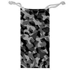 Grey And Black Camouflage Pattern Jewelry Bag by SpinnyChairDesigns