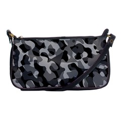 Grey And Black Camouflage Pattern Shoulder Clutch Bag by SpinnyChairDesigns