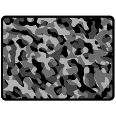 Grey And Black Camouflage Pattern Fleece Blanket (large)  by SpinnyChairDesigns