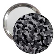 Grey And Black Camouflage Pattern 3  Handbag Mirrors by SpinnyChairDesigns