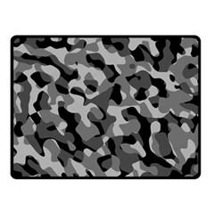 Grey And Black Camouflage Pattern Double Sided Fleece Blanket (small)  by SpinnyChairDesigns