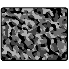 Grey And Black Camouflage Pattern Double Sided Fleece Blanket (medium)  by SpinnyChairDesigns