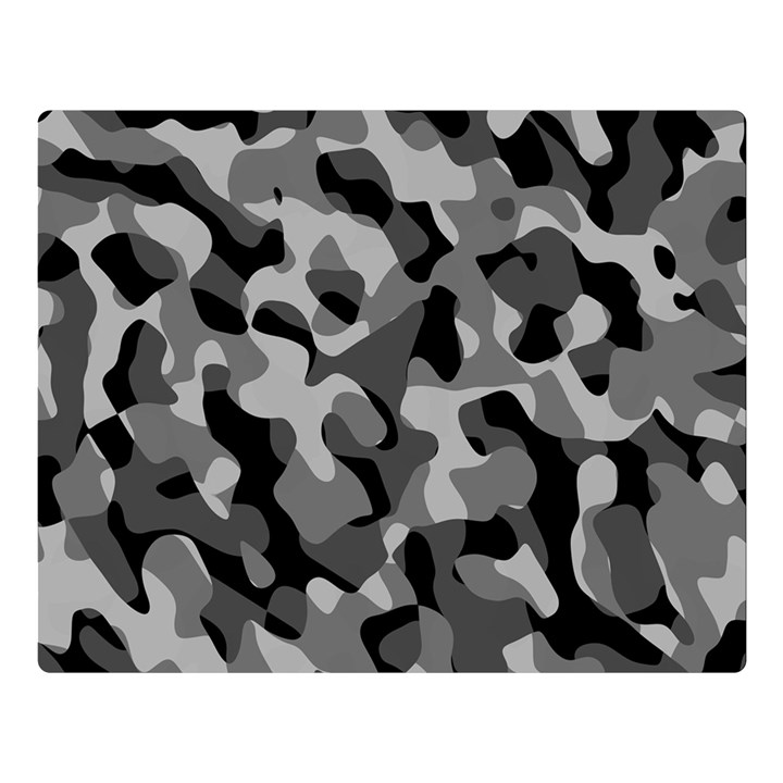 Grey and Black Camouflage Pattern Double Sided Flano Blanket (Large) 