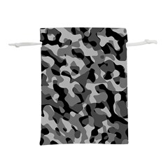 Grey And Black Camouflage Pattern Lightweight Drawstring Pouch (l) by SpinnyChairDesigns