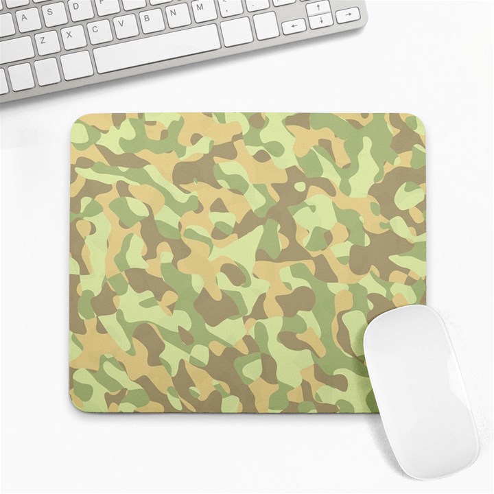 Light Green Brown Yellow Camouflage Pattern Large Mousepads