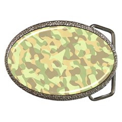 Light Green Brown Yellow Camouflage Pattern Belt Buckles by SpinnyChairDesigns