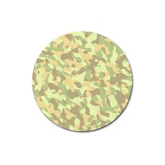 Light Green Brown Yellow Camouflage Pattern Magnet 3  (round) by SpinnyChairDesigns