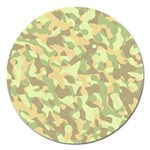 Light Green Brown Yellow Camouflage Pattern Magnet 5  (Round) Front