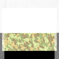 Light Green Brown Yellow Camouflage Pattern Rectangular Jigsaw Puzzl by SpinnyChairDesigns